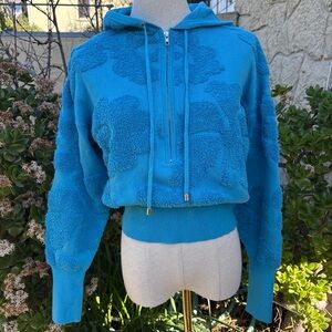 Trina Turk Crop Textured Hoodie size S